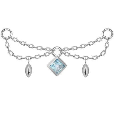 "Belle" Princess Chain Attachment in Gold with Genuine Gemstones