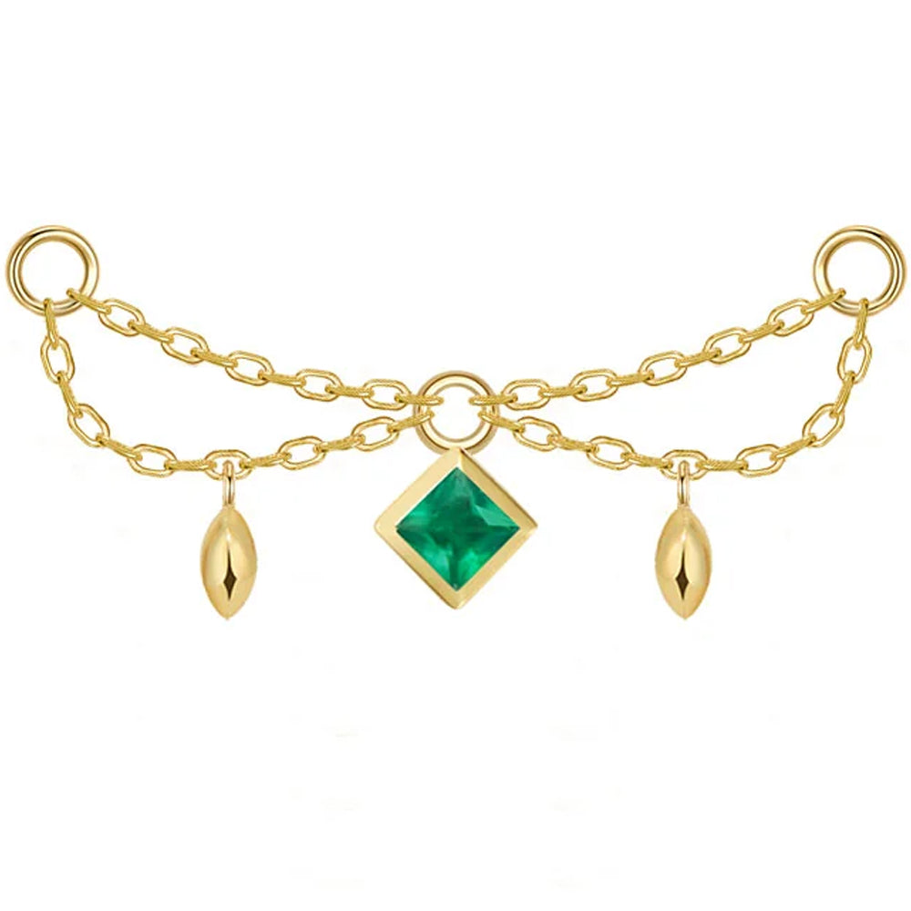 "Belle" Princess Chain Attachment in Gold with Genuine Gemstones