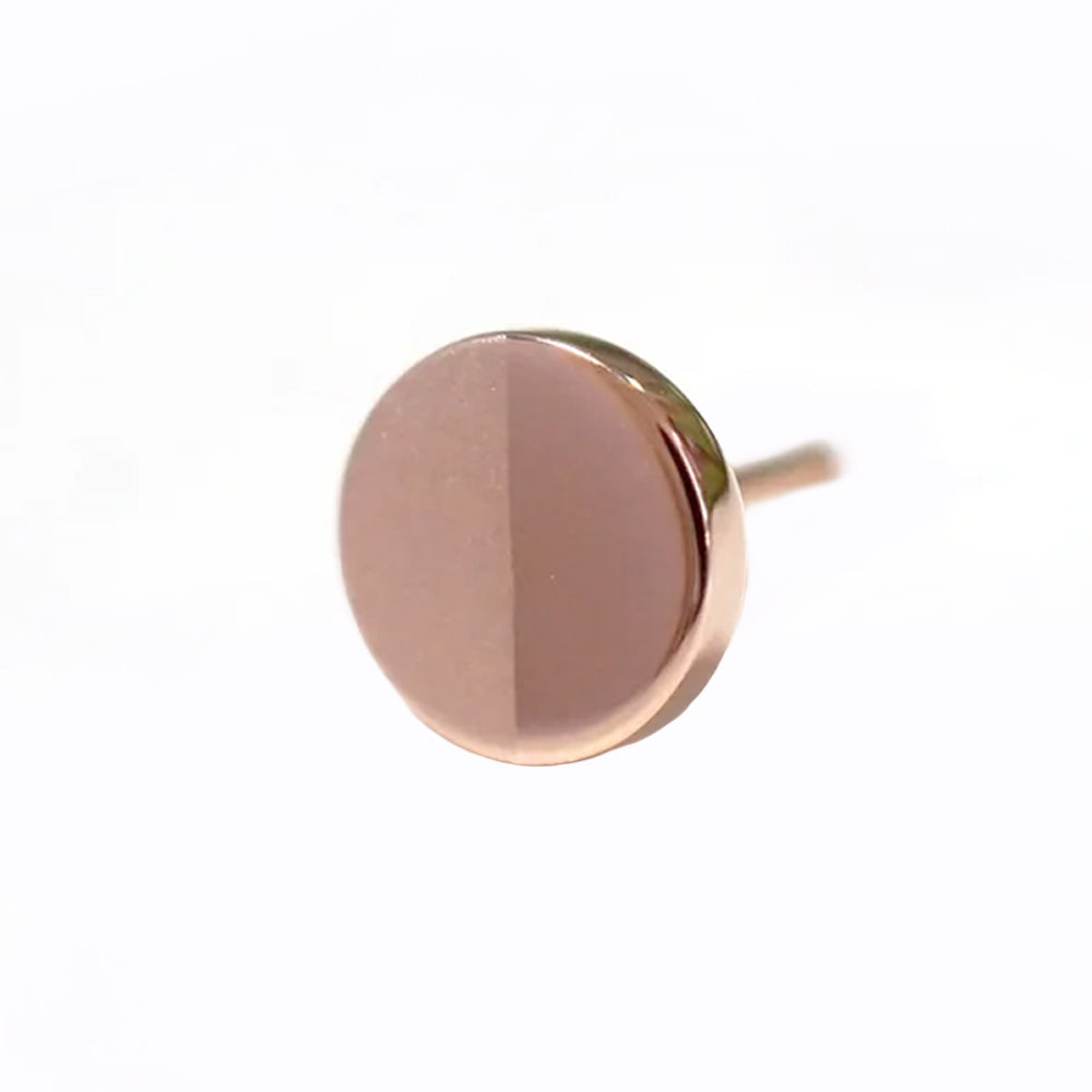 threadless: Half Matte & Half High Polish Disc End in Gold