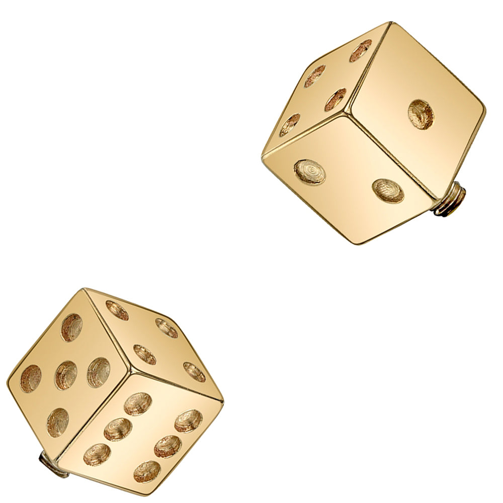 Dice Threaded End in Gold & Platinum