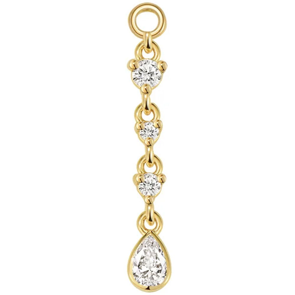 "Juvia" Chain Charm in Gold with Diamonds