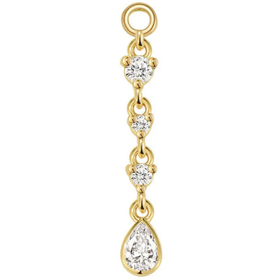"Juvia" Chain Charm in Gold with Diamonds