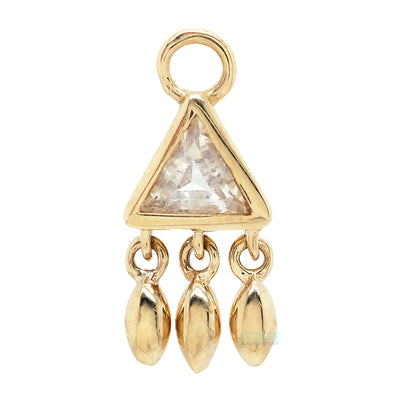 "Tessa" Charm in Gold with Colored Genuine Gemstone