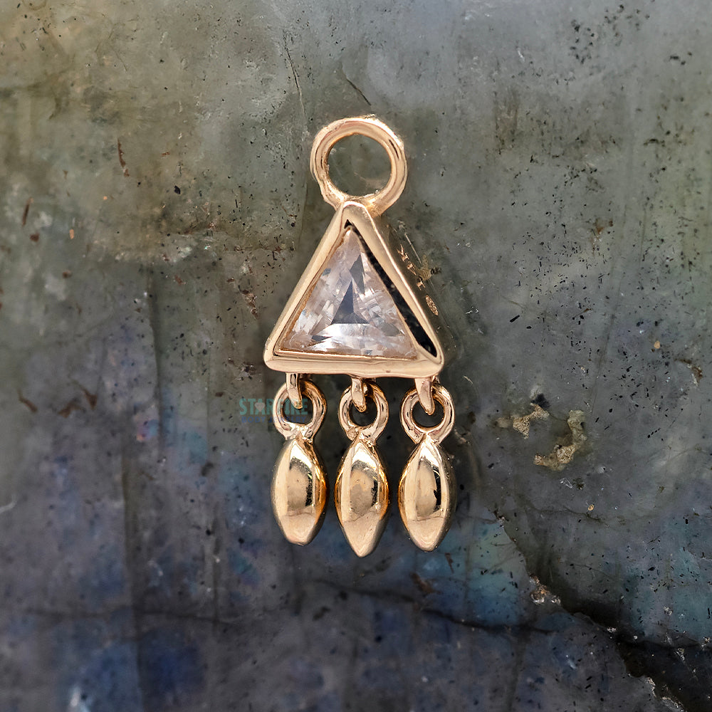 "Tessa" Charm in Gold with Colored Genuine Gemstone