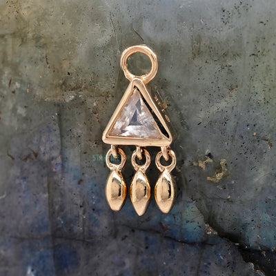 "Tessa" Charm in Gold with Colored Genuine Gemstone