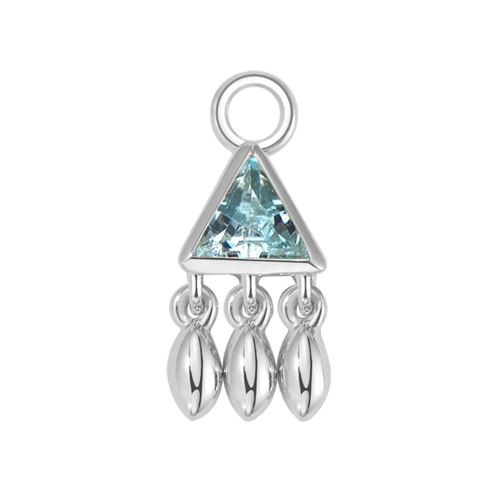 "Tessa" Charm in Gold with Colored Genuine Gemstone