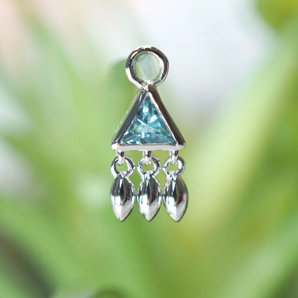 "Tessa" Charm in Gold with Colored Genuine Gemstone