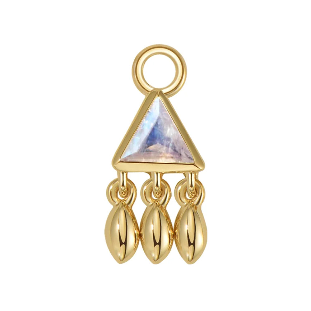 "Tessa" Charm in Gold with Colored Genuine Gemstone