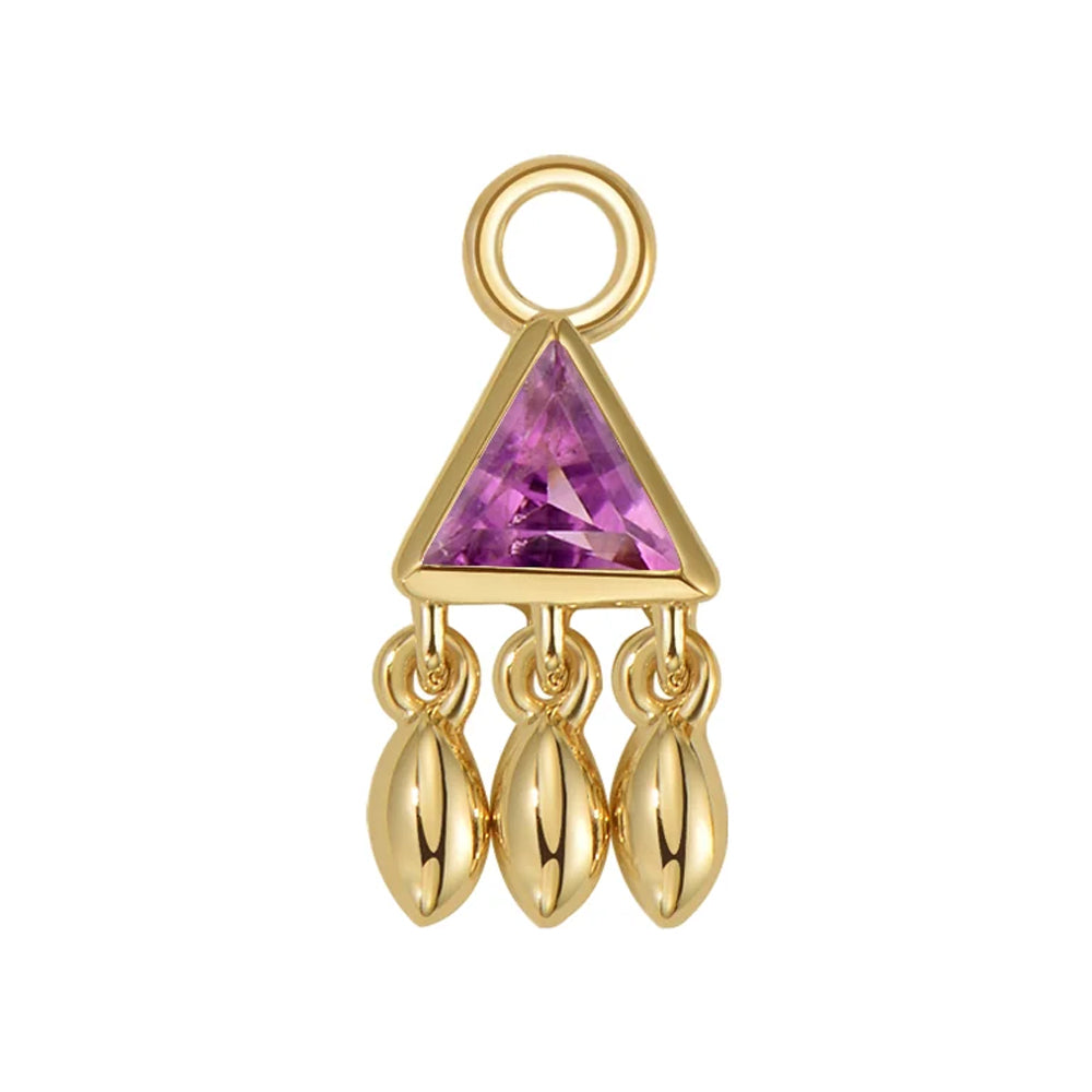 "Tessa" Charm in Gold with Colored Genuine Gemstone