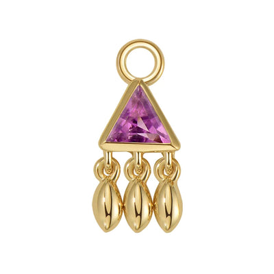 "Tessa" Charm in Gold with Colored Genuine Gemstone