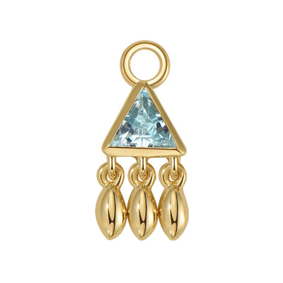 "Tessa" Charm in Gold with Colored Genuine Gemstone