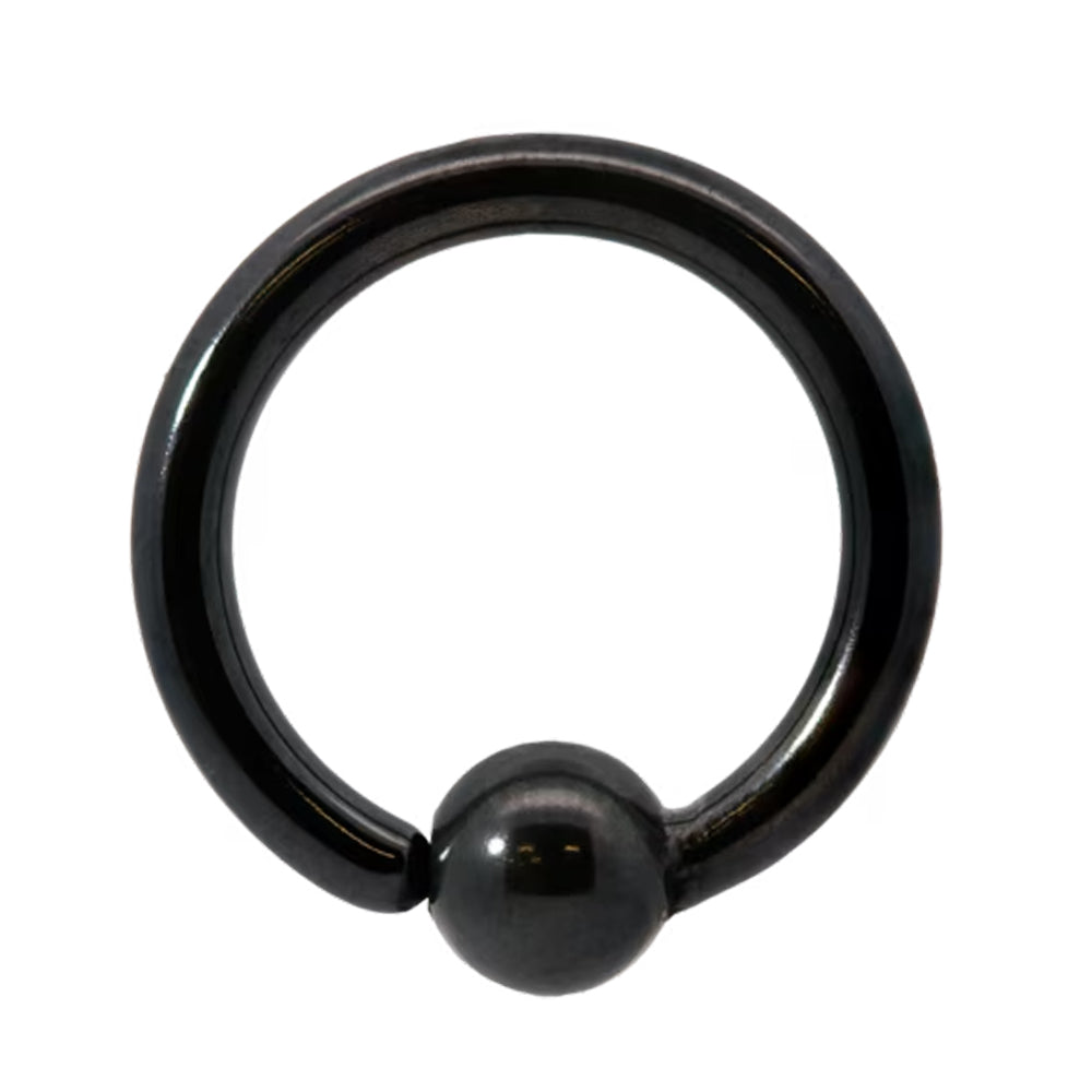 Shiny Black Niobium Fixed Bead Ring (FBR)