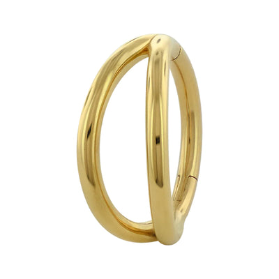 Double Hoop Hinge Ring / Clicker in Gold