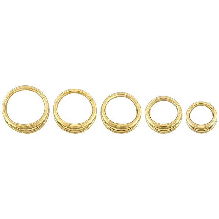 Double Hoop Hinge Ring / Clicker in Gold