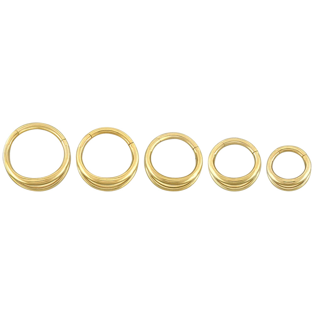 Double Hoop Hinge Ring / Clicker in Gold