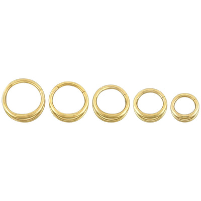 Double Hoop Hinge Ring / Clicker in Gold
