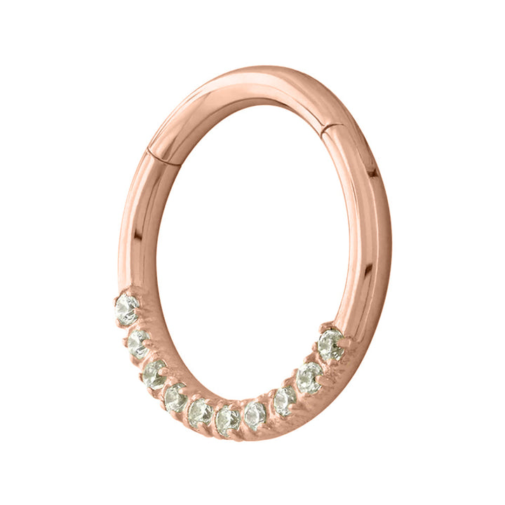 Front Facing Gemmed Hinge Ring / Clicker in Gold