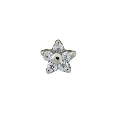 threadless: 5 Stone Flower End in Gold with Faceted Gems
