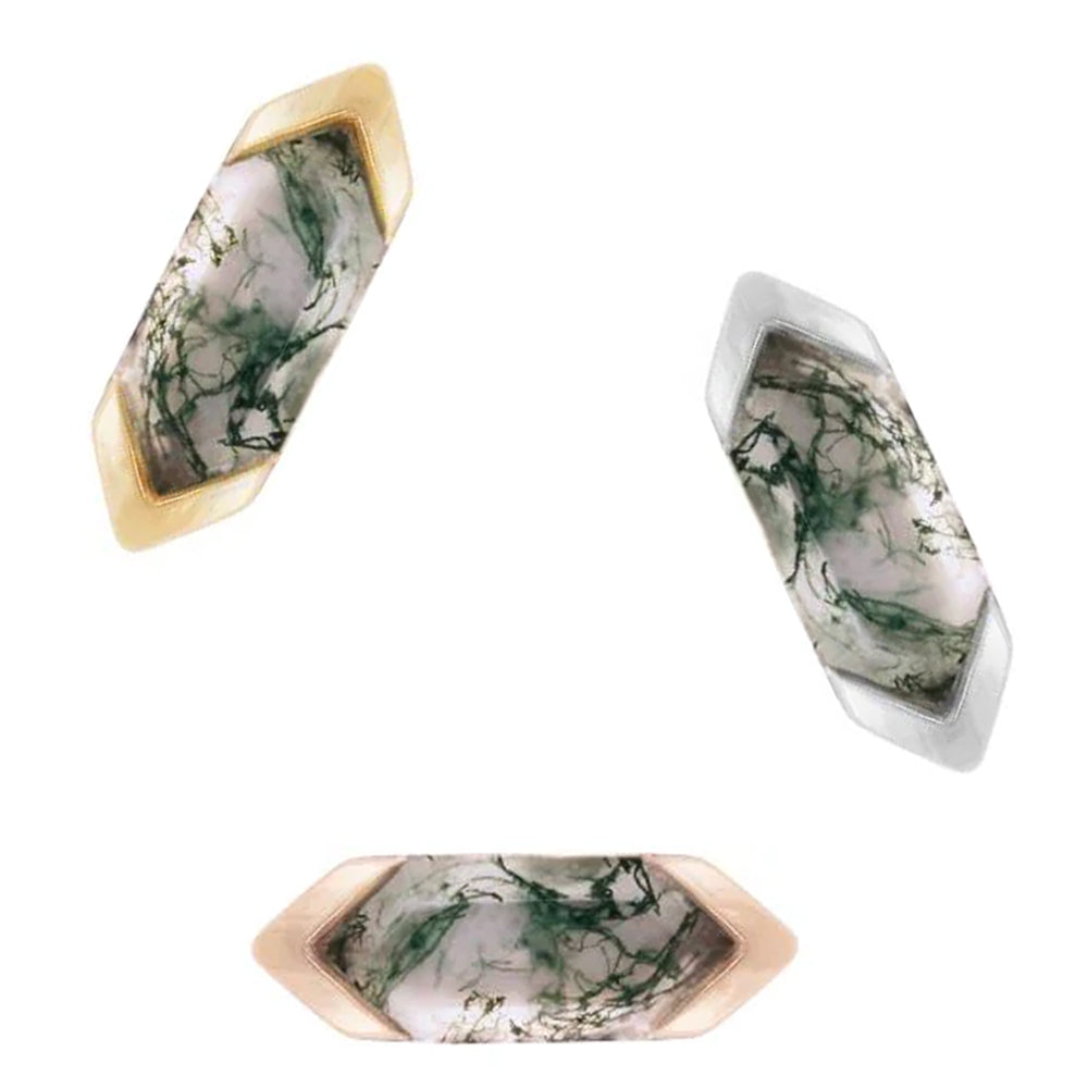 threadless: "Mystic" End in Gold with Moss Agate