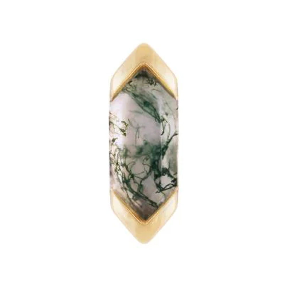 threadless: "Mystic" End in Gold with Moss Agate