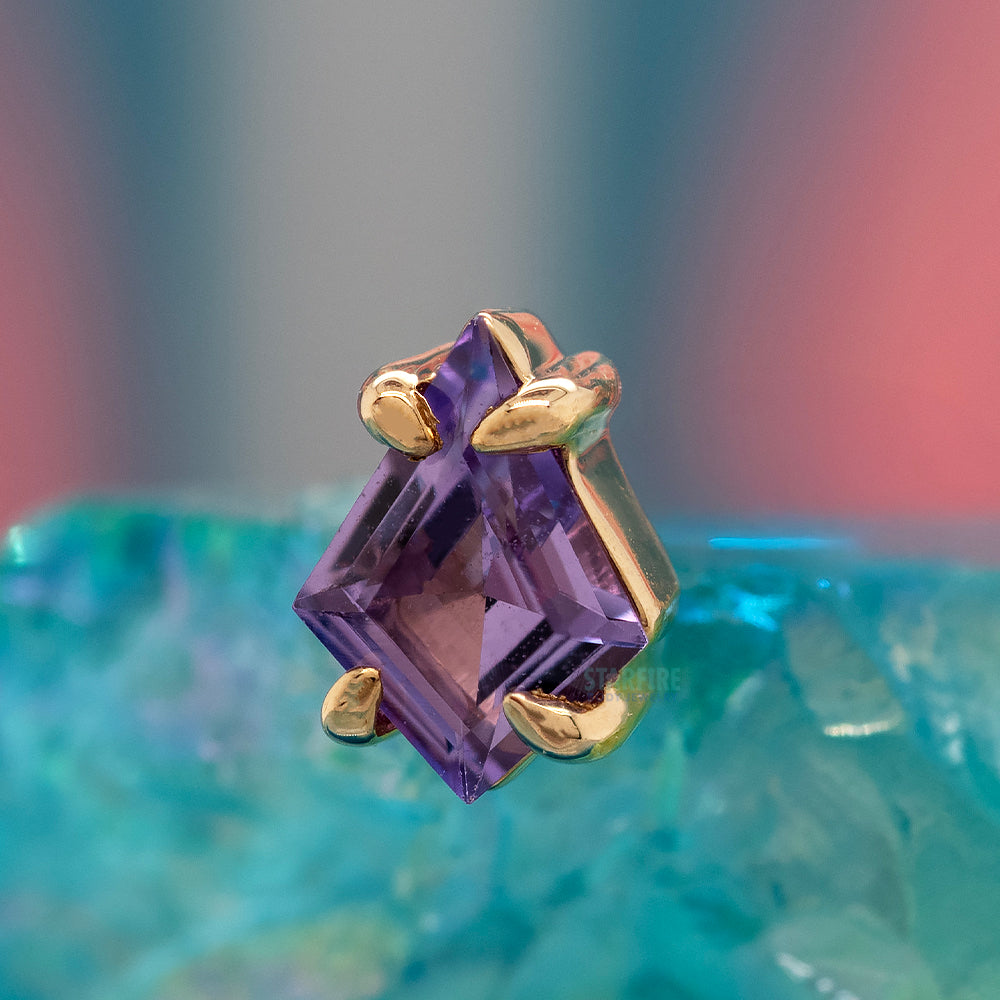 threadless: Claw Set Solitaire Freeform Sapphire End in Gold