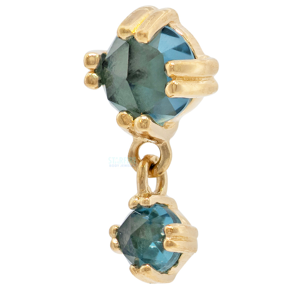 threadless: "Ava" End in Gold with Rose Cut Gemstones