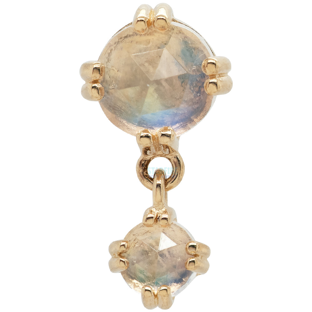 threadless: "Ava" End in Gold with Rose Cut Gemstones