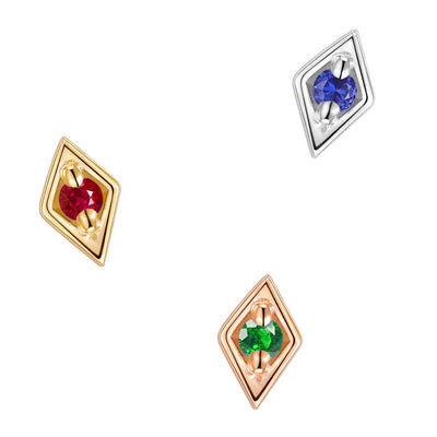 threadless: "Royal" End in Gold with Colored Genuine Gemstones