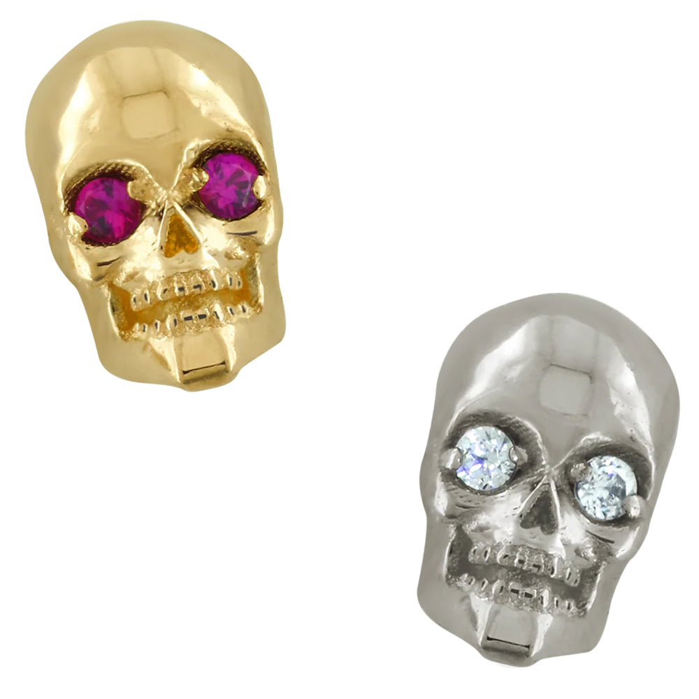 threadless: Skull End in Gold with Brilliant-Cut Gems