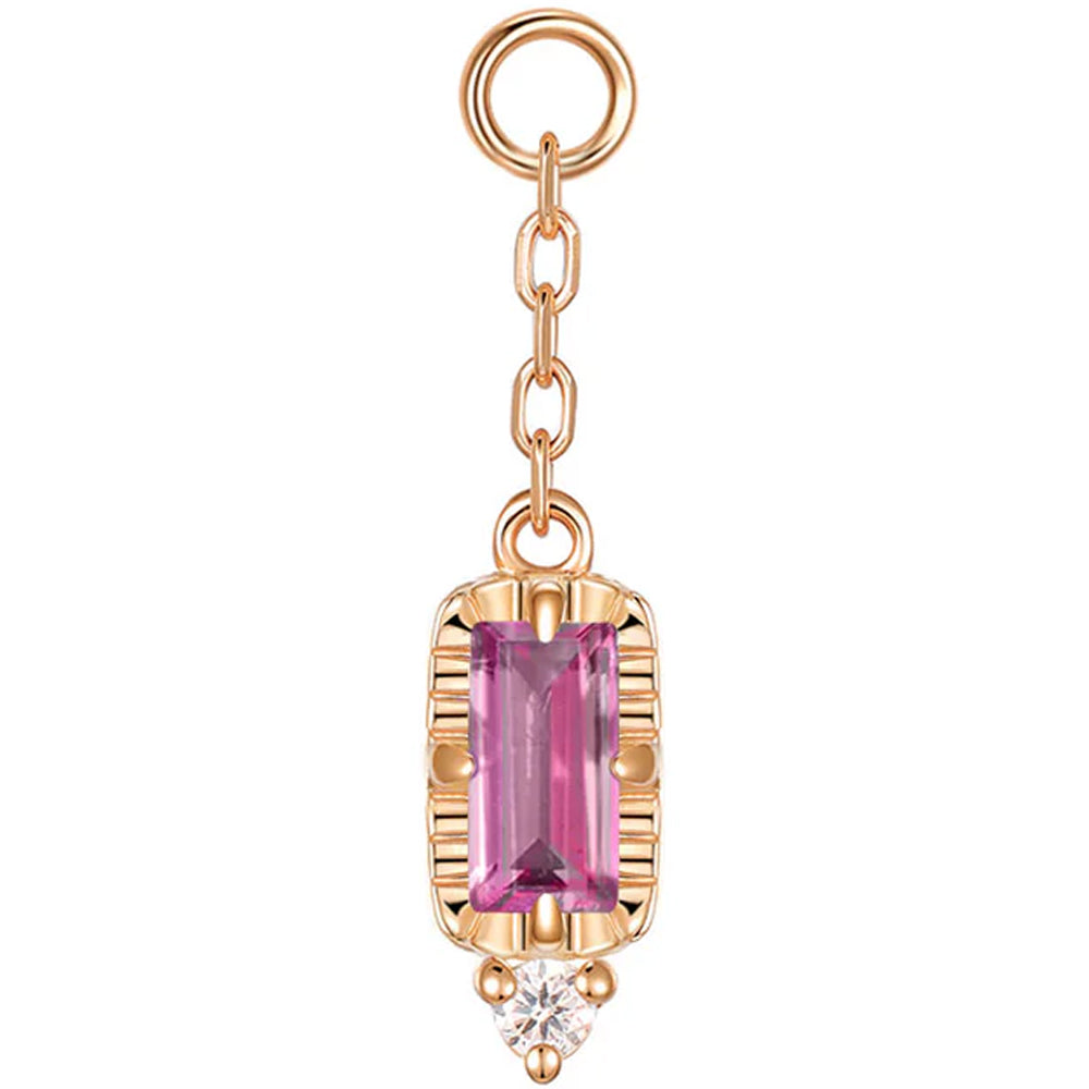 "Sylvie" Chain Charm in Gold with Genuine Gemstones