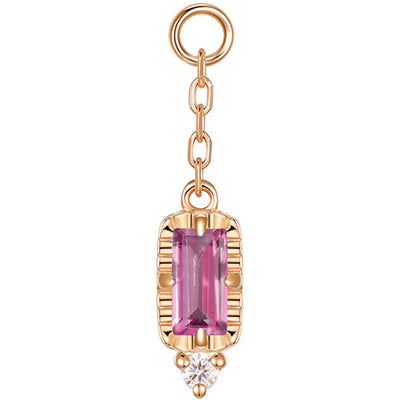 "Sylvie" Chain Charm in Gold with Genuine Gemstones