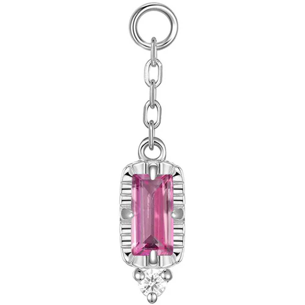 "Sylvie" Chain Charm in Gold with Genuine Gemstones