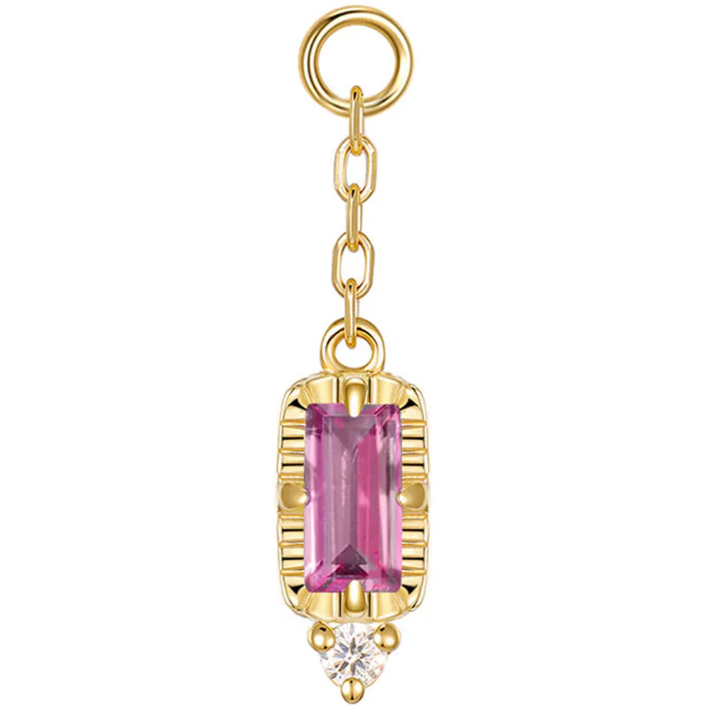 "Sylvie" Chain Charm in Gold with Genuine Gemstones