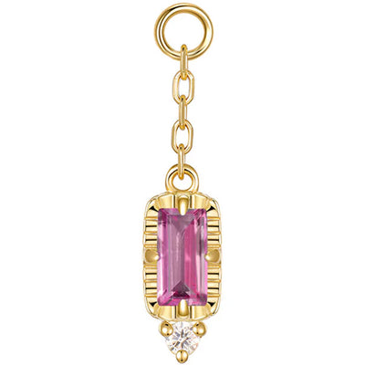 "Sylvie" Chain Charm in Gold with Genuine Gemstones