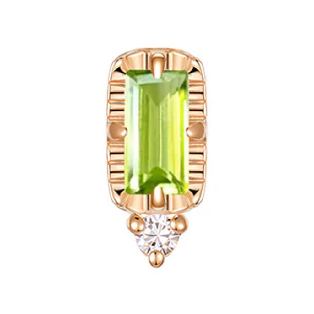 threadless: "Sylvie" End in Gold with Colored Genuine Gemstones & Diamond