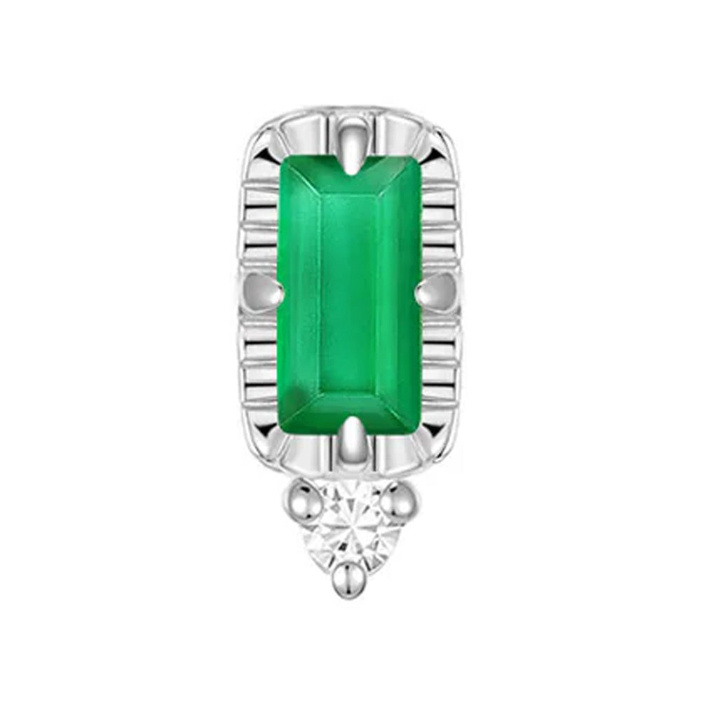 threadless: "Sylvie" End in Gold with Colored Genuine Gemstones & Diamond