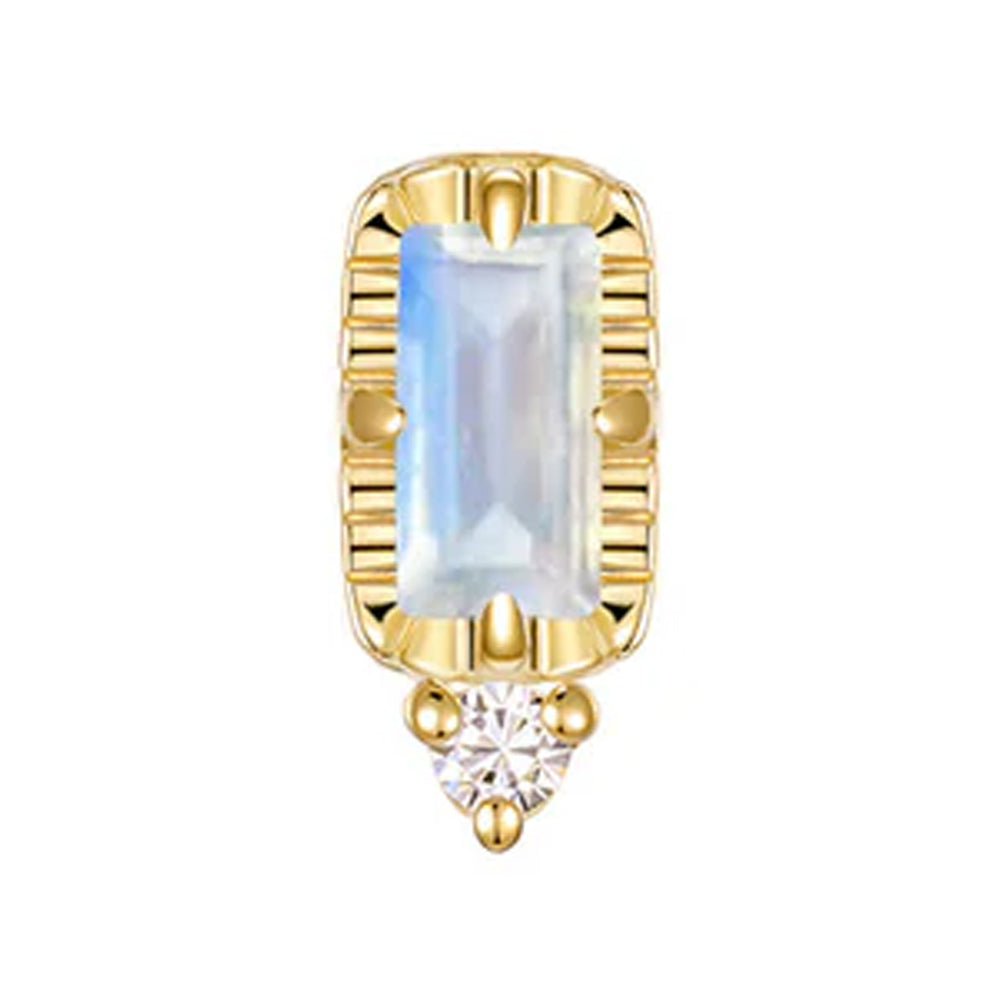 threadless: "Sylvie" End in Gold with Colored Genuine Gemstones & Diamond