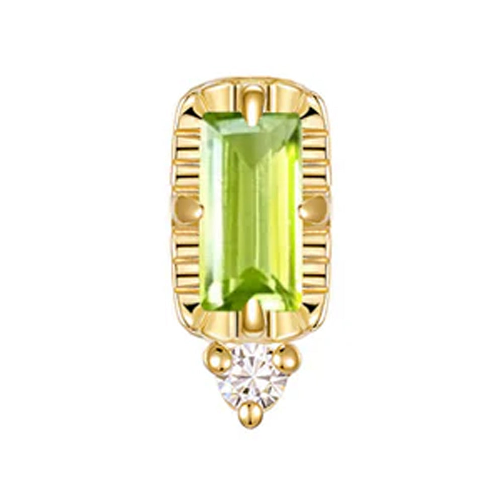 threadless: "Sylvie" End in Gold with Colored Genuine Gemstones & Diamond