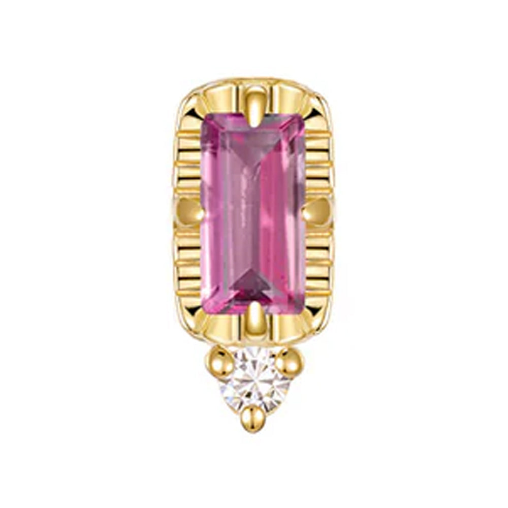 threadless: "Sylvie" End in Gold with Colored Genuine Gemstones & Diamond