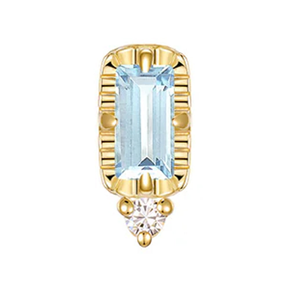 threadless: "Sylvie" End in Gold with Colored Genuine Gemstones & Diamond