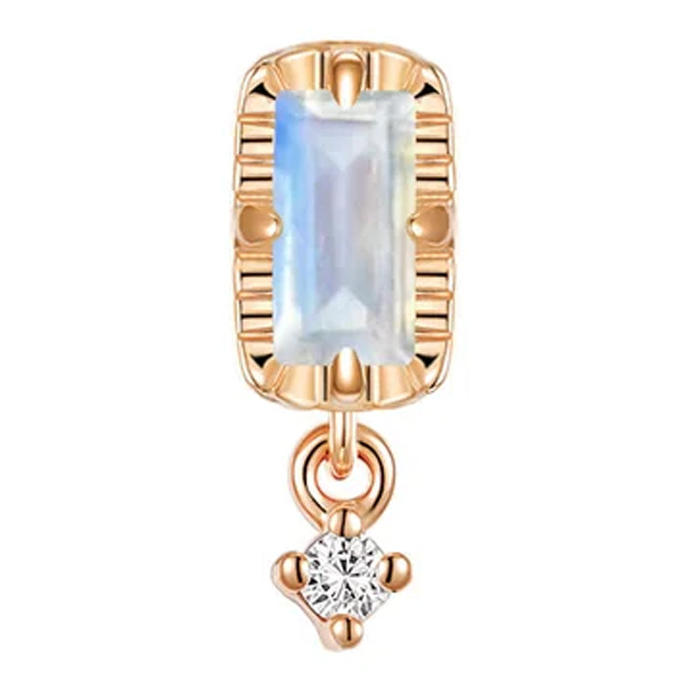 threadless: "Jessie" End in Gold with Colored Genuine Gemstones & Diamond