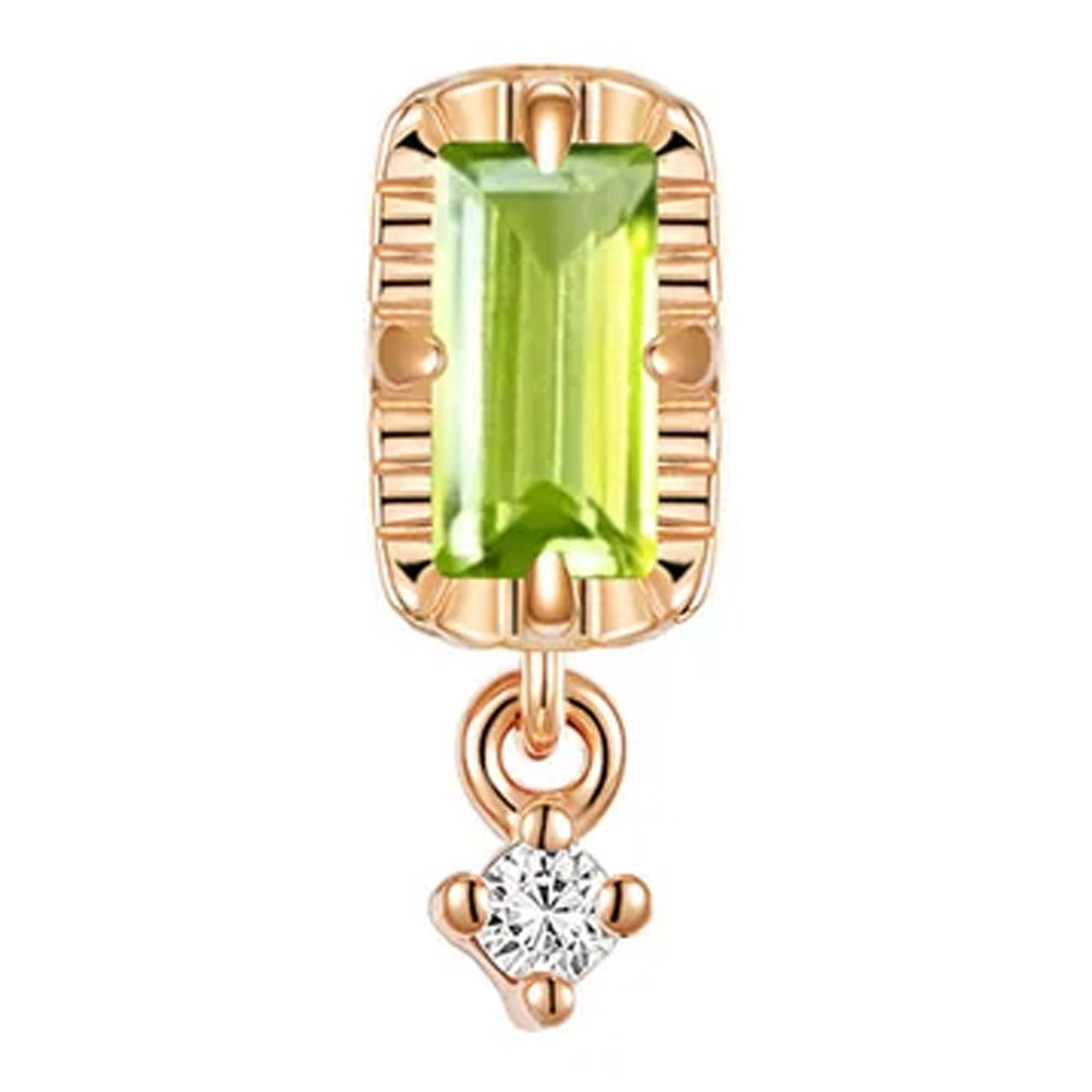 threadless: "Jessie" End in Gold with Colored Genuine Gemstones & Diamond