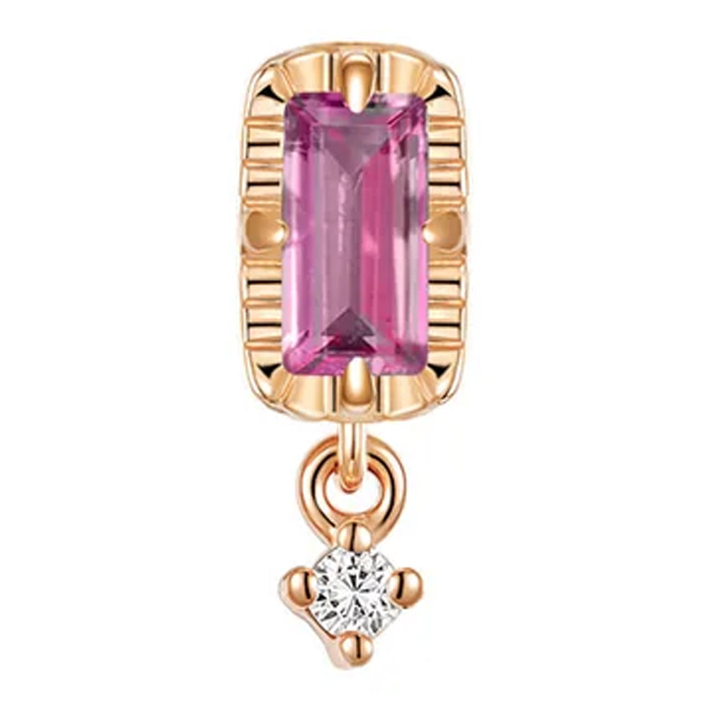 threadless: "Jessie" End in Gold with Colored Genuine Gemstones & Diamond
