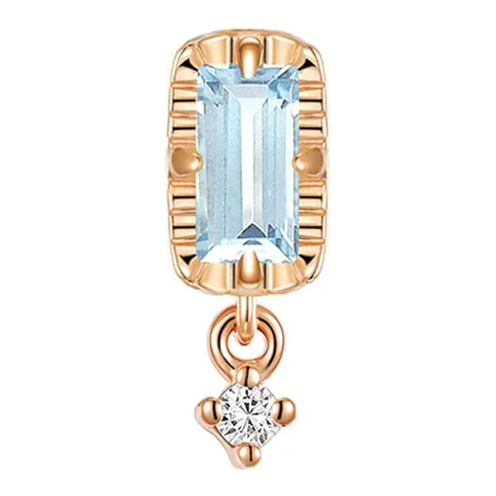 threadless: "Jessie" End in Gold with Colored Genuine Gemstones & Diamond