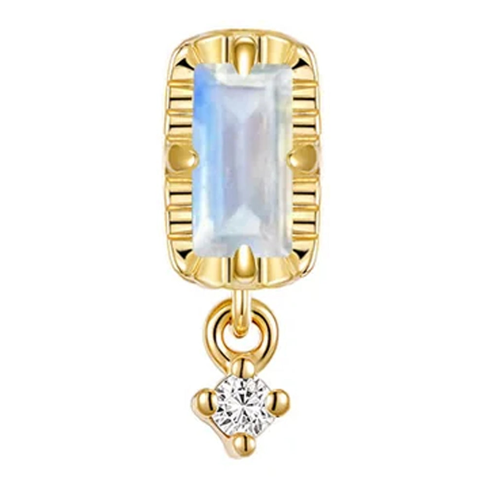 threadless: "Jessie" End in Gold with Colored Genuine Gemstones & Diamond