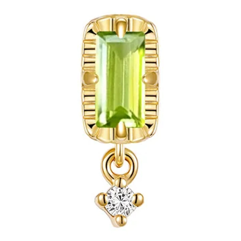 threadless: "Jessie" End in Gold with Colored Genuine Gemstones & Diamond