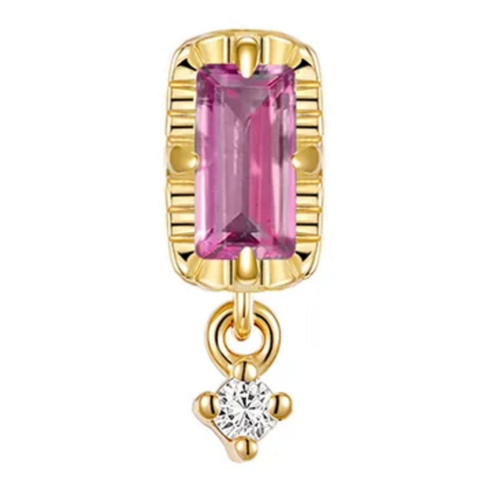 threadless: "Jessie" End in Gold with Colored Genuine Gemstones & Diamond
