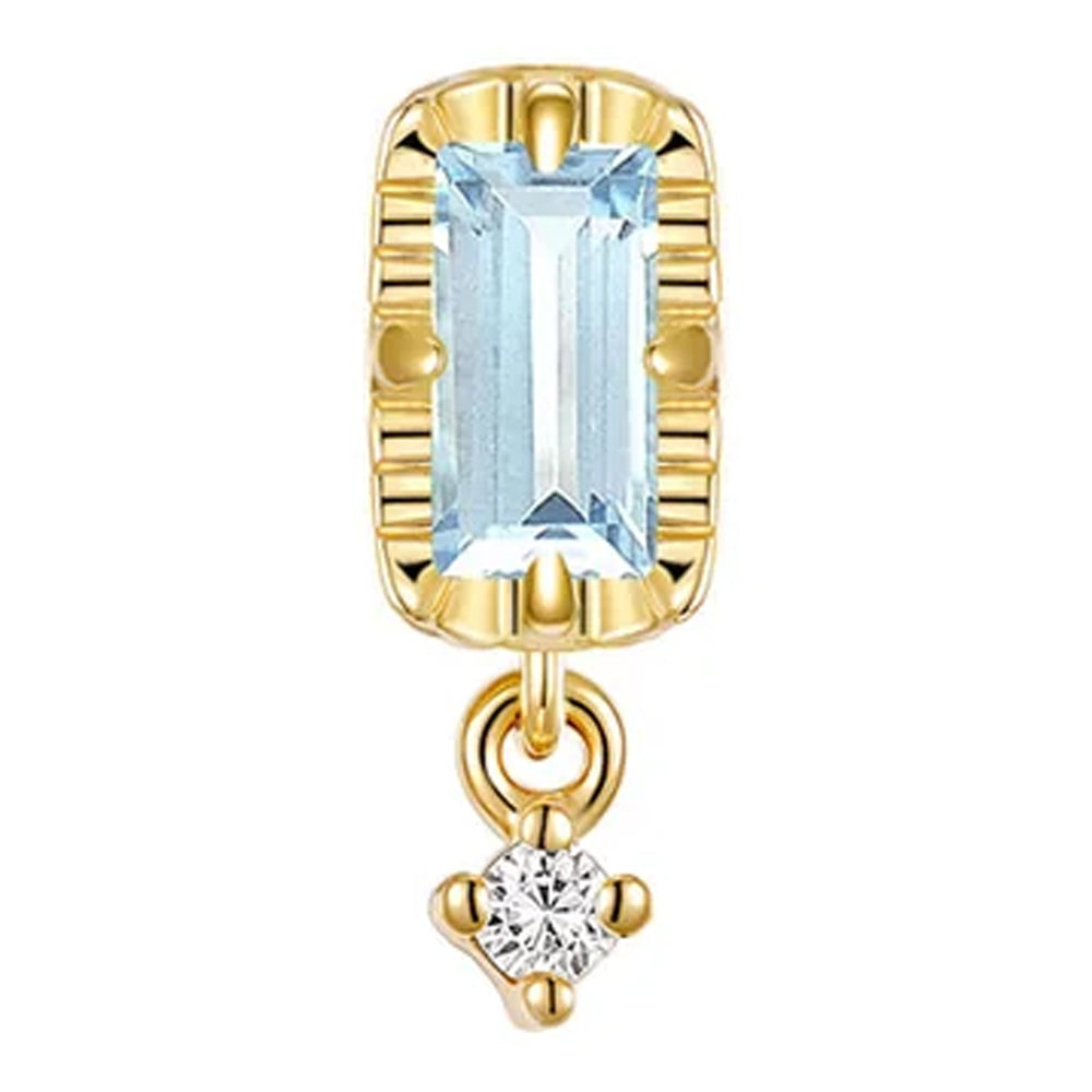 threadless: "Jessie" End in Gold with Colored Genuine Gemstones & Diamond
