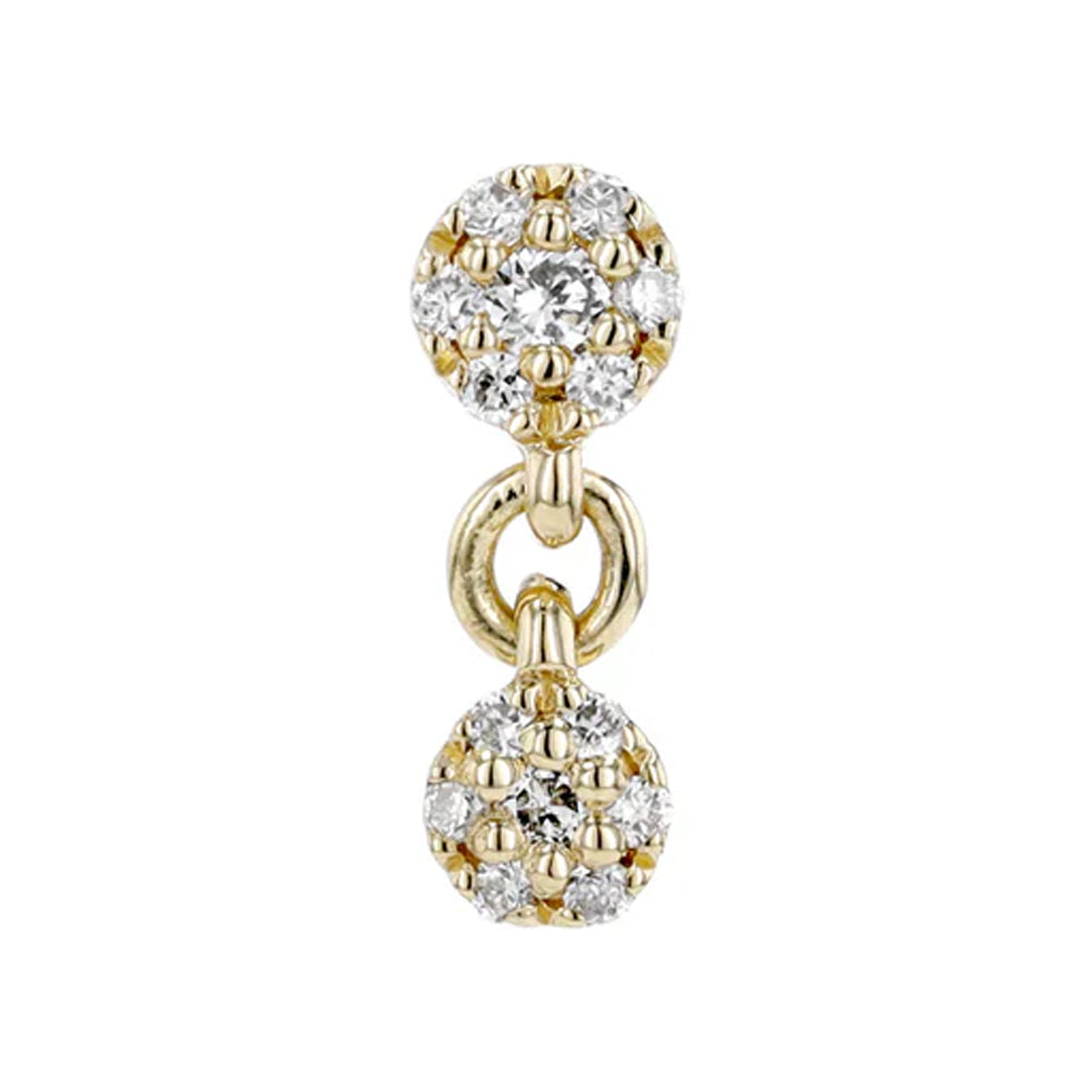threadless: "Hex Mini" End with Dangle in Gold with Diamonds