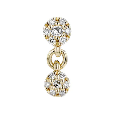 threadless: "Hex Mini" End with Dangle in Gold with Diamonds